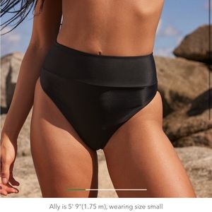 Aerie Navy High Waisted Cheeky Bikini Bottoms